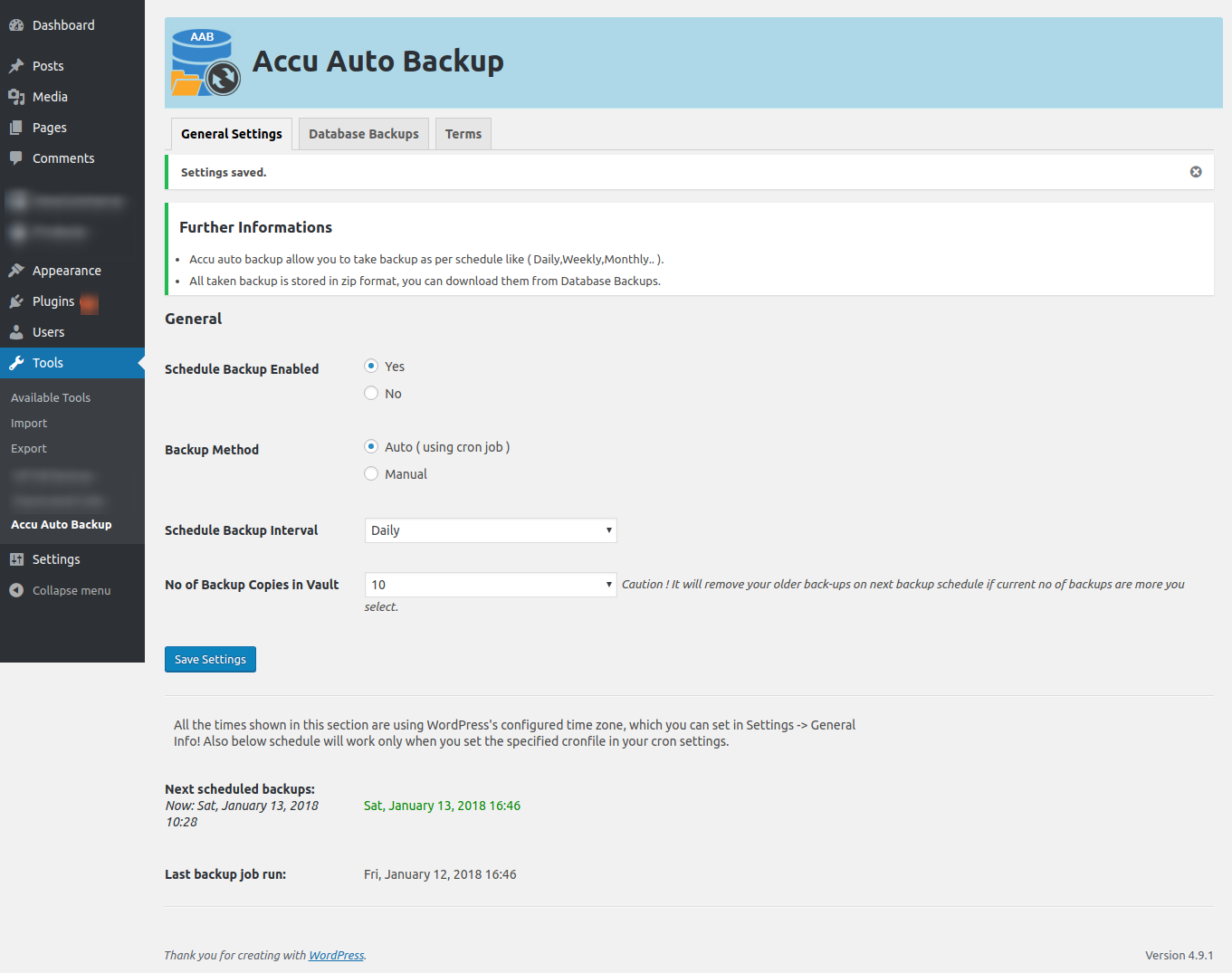 Wordpress - Accu Auto Backup